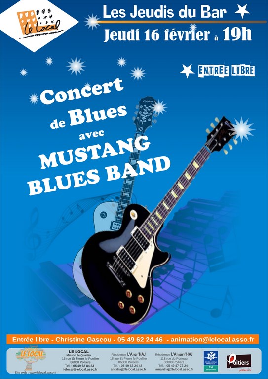 Les Jeudis du Bar : Concert de blues avec MUSTANG BLUES BAND