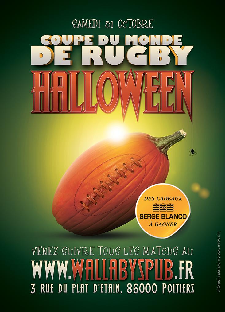 Affiche Halloween / Coupe du Monde de Rugby au Wallaby's Pub